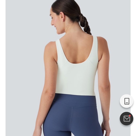 NWT HALARA SoftlyZero White Padded Running Tank Top Womens Size Large Cups D-F - Picture 4 of 12